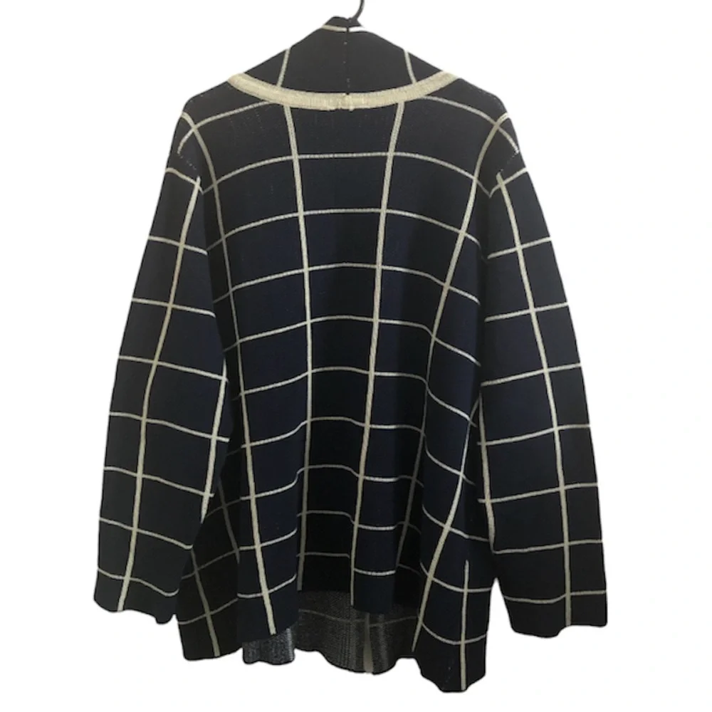 ModCloth Grid Patterned Sweater Cardigan - Picture 3 of 5